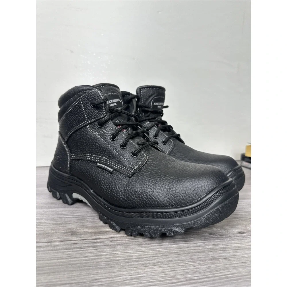 Skechers Burgin-Tarlac‎ Steel Toe Boot Black Mens Size 10.5W